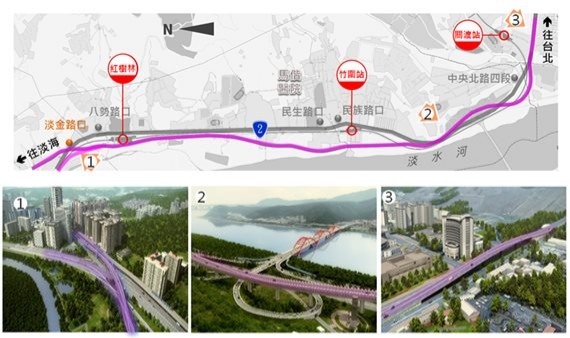 淡水河北側沿河平面道路